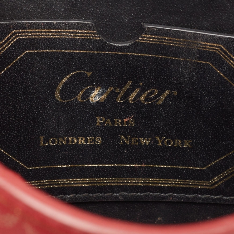 Pre Owned Cartier Red Leather Mini Guirlande De Cartier Top Handle Bag