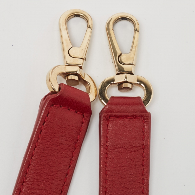 Pre Owned Cartier Red Leather Mini Guirlande De Cartier Top Handle Bag