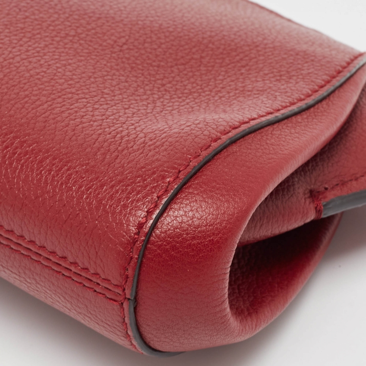 Pre Owned Cartier Burgundy Leather C De Cartier Clutch
