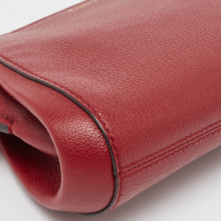 Pre Owned Cartier Burgundy Leather C De Cartier Clutch