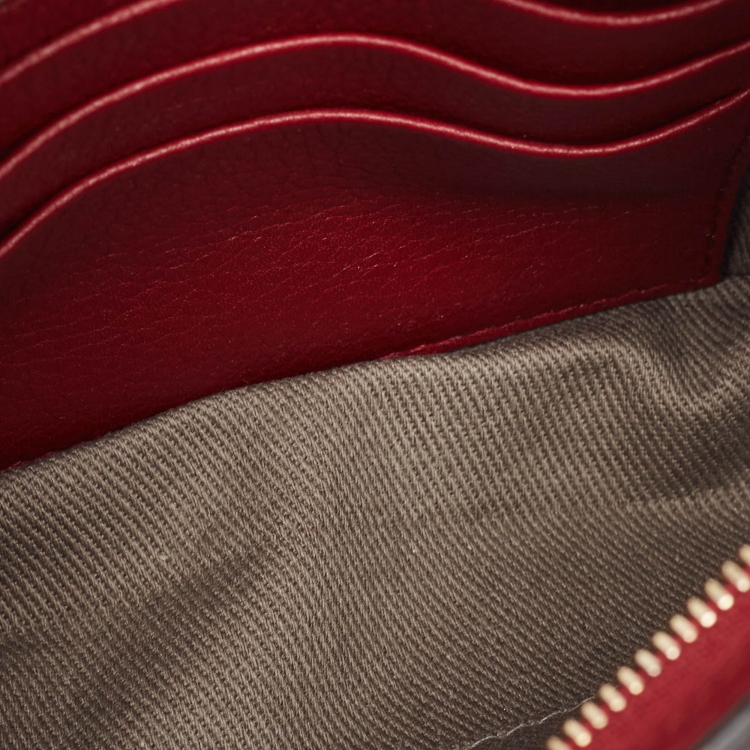 Pre Owned Cartier Burgundy Leather C De Cartier Clutch