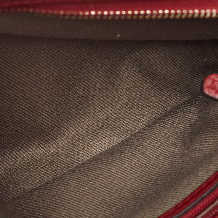 Pre Owned Cartier Burgundy Leather C De Cartier Clutch