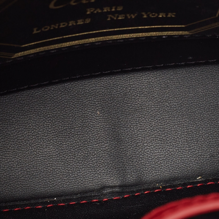 Pre Owned Cartier Red Leather Mini Guirlande De Cartier Top Handle Bag