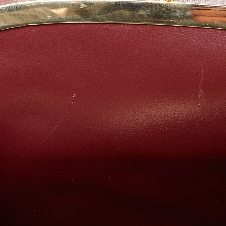 Pre Owned Cartier Maroon Leather Vintage Les Must de Cartier Shoulder Bag