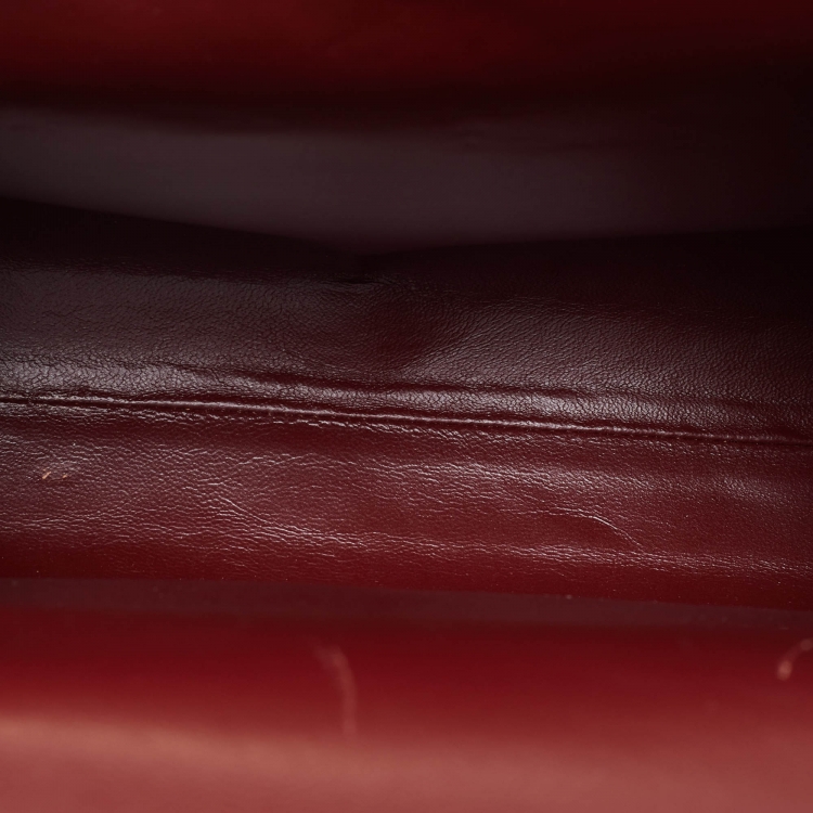 Pre Owned Cartier Maroon Leather Vintage Les Must de Cartier Shoulder Bag