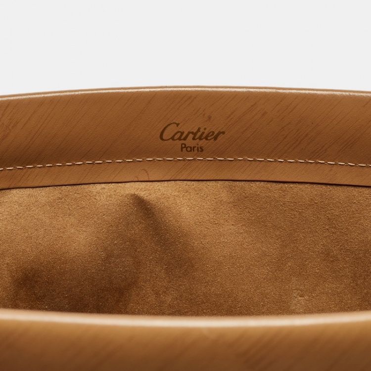 Pre Owned Cartier Tan Leather Trinity Bag