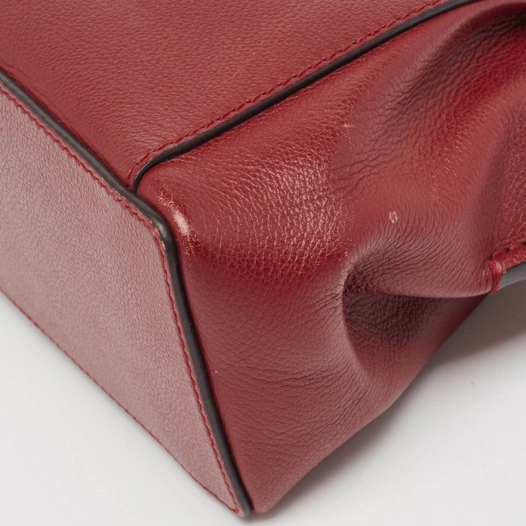 Pre Owned Cartier Red Leather Mini C de Cartier Satchel