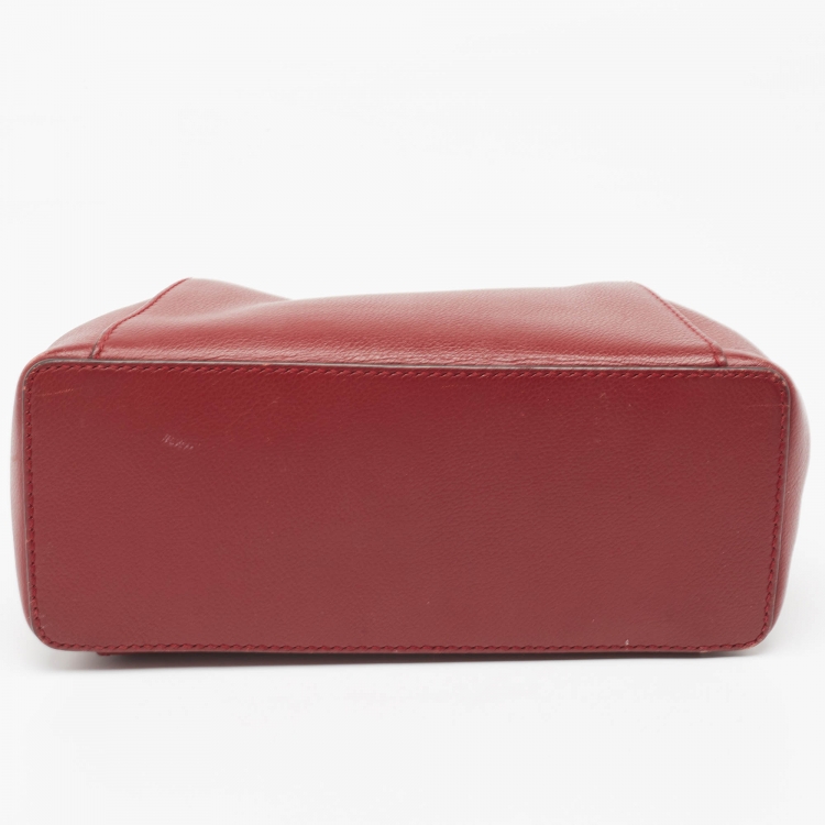 Pre Owned Cartier Red Leather Mini C de Cartier Satchel