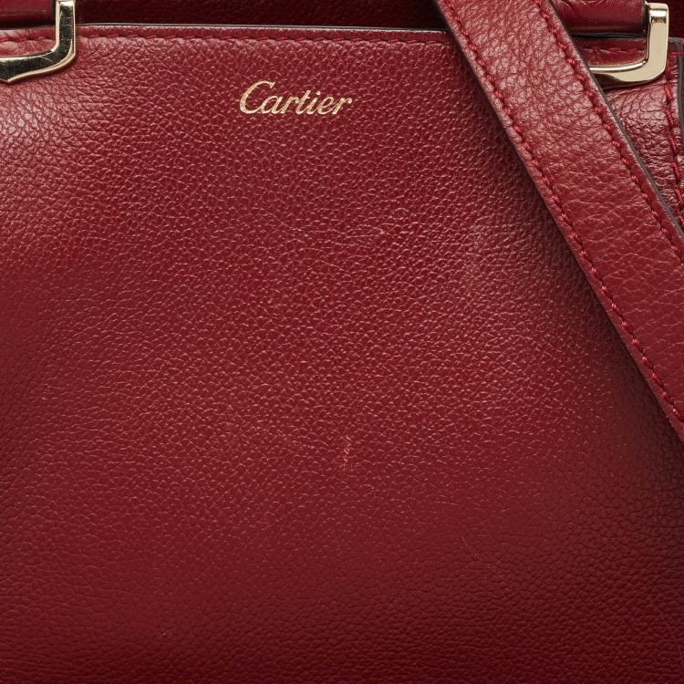 Pre Owned Cartier Red Leather Mini C de Cartier Satchel