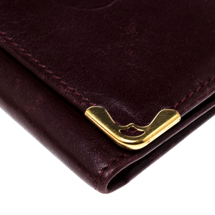 Pre Owned Cartier Burgundy Leather Must De Cartier Key Holder