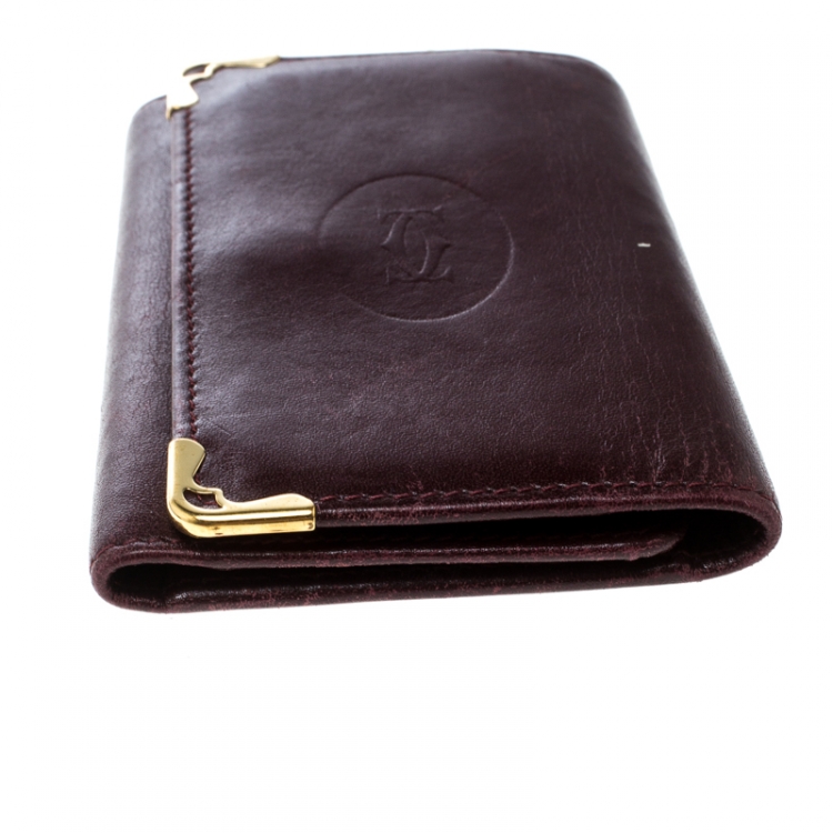 Pre Owned Cartier Burgundy Leather Must De Cartier Key Holder