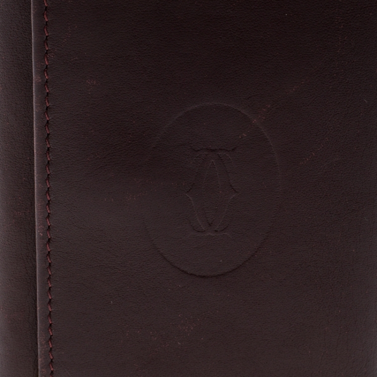 Pre Owned Cartier Burgundy Leather Must De Cartier Key Holder