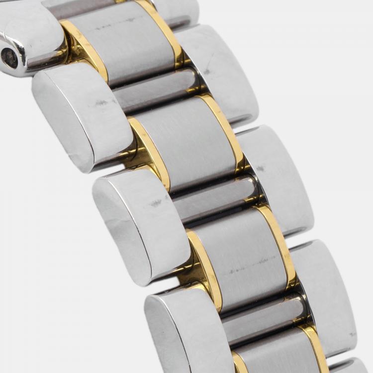 Pre Owned Cartier Silver Two Tone Stainless Steel Must de Cartier W10073R6 Women's Wristwatch 28 mm
