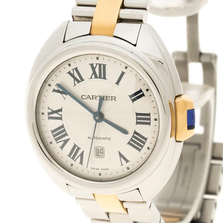 مملوكة مسبقًا Cartier Stainless Steel Cle De Cartier 3867 Women's Wristwatch 32 mm