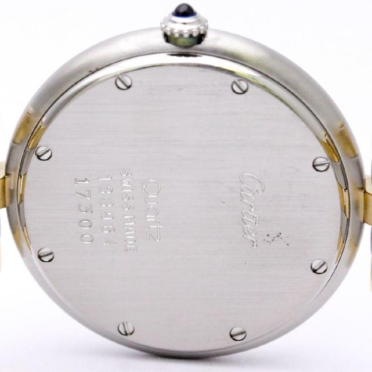 Pre Owned Cartier Ivory 18K Yellow Gold & Stainless Steel Panthere Women's Wristwatch 30MM