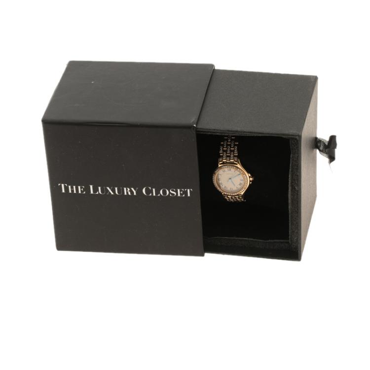 مملوكة مسبقًا Cartier Cream 18K Yellow Gold and Diamonds Cougar Women's Wristwatch 26MM