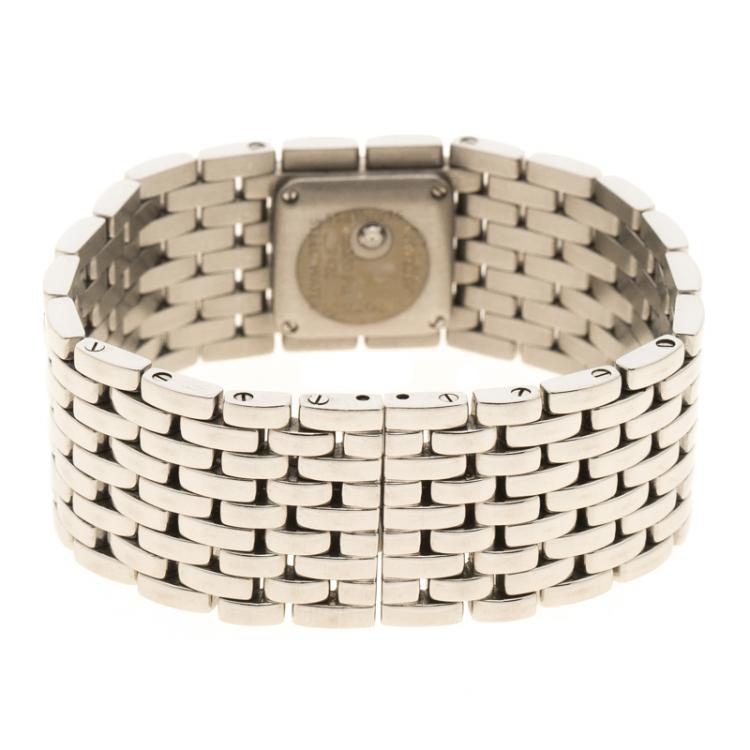 مملوكة مسبقًا Cartier Silver Stainless Steel Panthere Ruban Women's Wristwatch 21 mm
