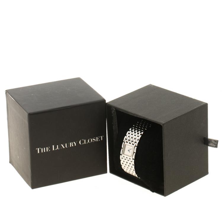 مملوكة مسبقًا Cartier Silver Stainless Steel Panthere Ruban Women's Wristwatch 21 mm