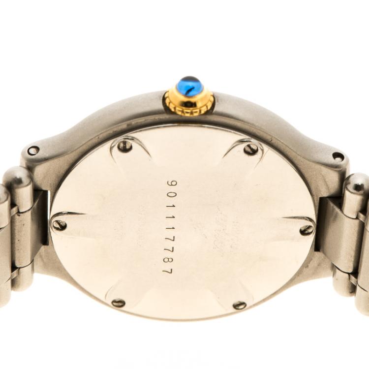 Pre Owned Cartier White Stainless Steel Must De Cartier 21 Women's Wristwatch 28 mm