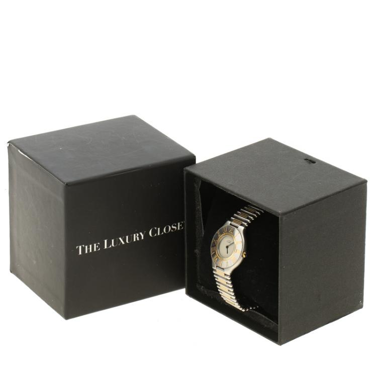 Pre Owned Cartier Grey Stainless Steel Must De Cartier 21 Women's Wristwatch 31 mm
