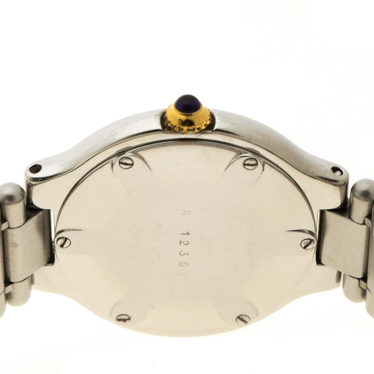 Pre Owned Cartier Cream Stainless Steel Must De Cartier 21 Women's Wristwatch 28 mm