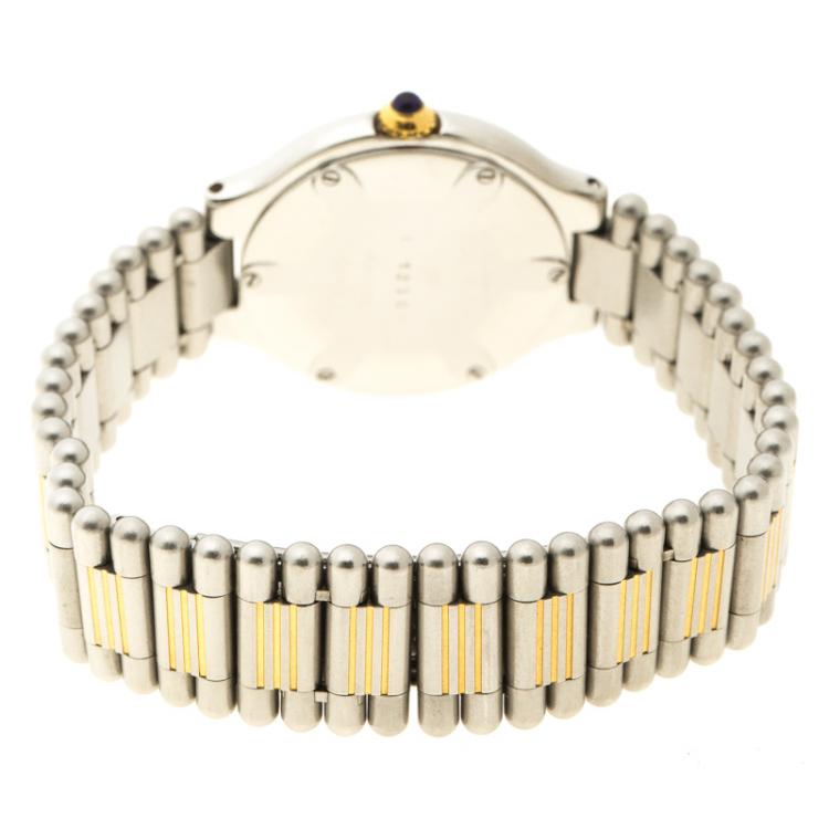 Pre Owned Cartier Cream Stainless Steel Must De Cartier 21 Women's Wristwatch 28 mm