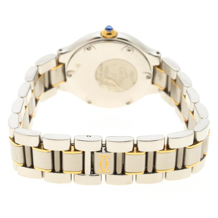 مملوكة مسبقًا Cartier Silver Grey Stainless Steel Must 21 Women's Wristwatch 28 mm