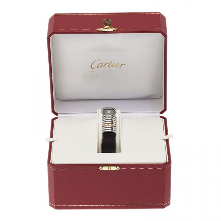 Pre Owned Cartier Grey Titanium and Gold Link Declaration Women's Wristwatch 16MM