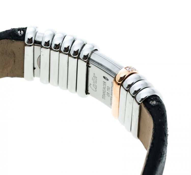 Pre Owned Cartier Grey Titanium and Gold Link Declaration Women's Wristwatch 16MM