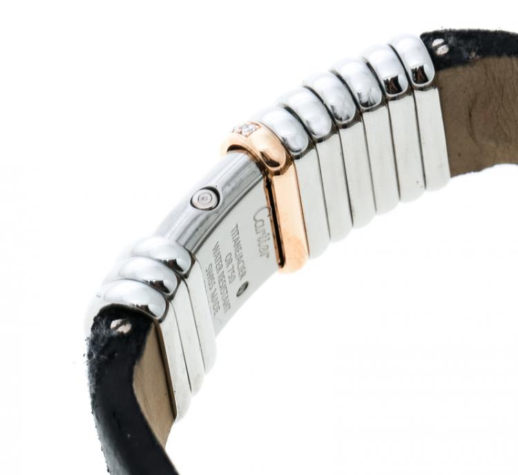 Pre Owned Cartier Grey Titanium and Gold Link Declaration Women's Wristwatch 16MM