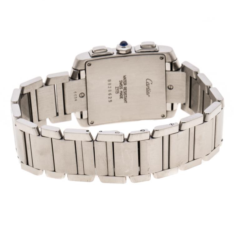 مملوكة مسبقًا Cartier Cream Stainless Steel Tank Francaise 2303 Women's Wristwatch 28 mm