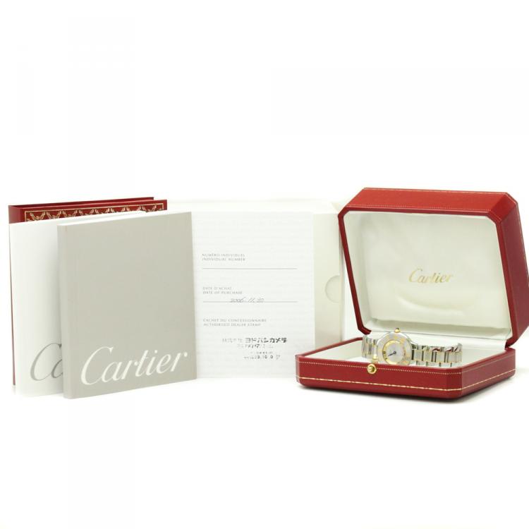 مملوكة مسبقًا Cartier Silver Stainless Steel Must 21 Women's Wristwatch 28MM