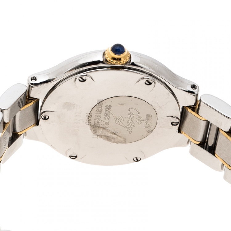 مملوكة مسبقًا Cartier Silver Stainless Steel Must De Cartier 21 1340 Women's Wristwatch  28 cm