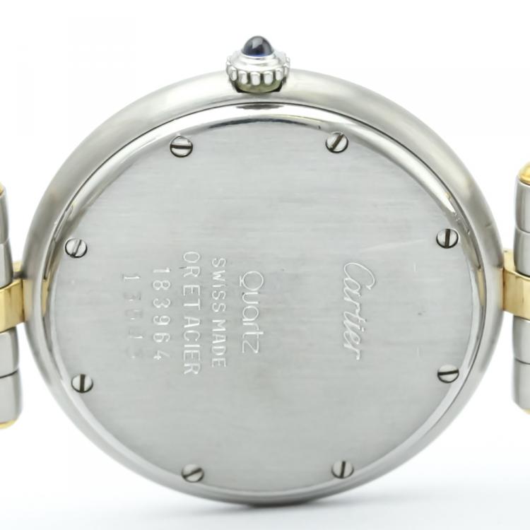 مملوكة مسبقًا Cartier Ivory 18K Yellow Gold and Stainless Steel Panthere Vendome Women's Wristwatch 30MM