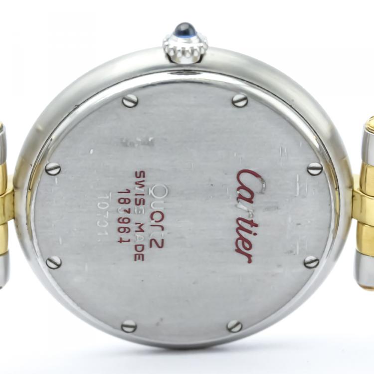 مملوكة مسبقًا Cartier Ivory 18K Yellow Gold and Stainless Steel Panthere Vendome Women's Wristwatch 30MM