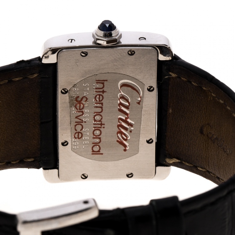 مملوكة مسبقًا Cartier Cream Stainless Steel Tank Divan 2599 Women's Wristwatch 31 mm