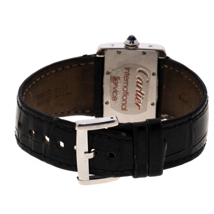 مملوكة مسبقًا Cartier Cream Stainless Steel Tank Divan 2599 Women's Wristwatch 31 mm