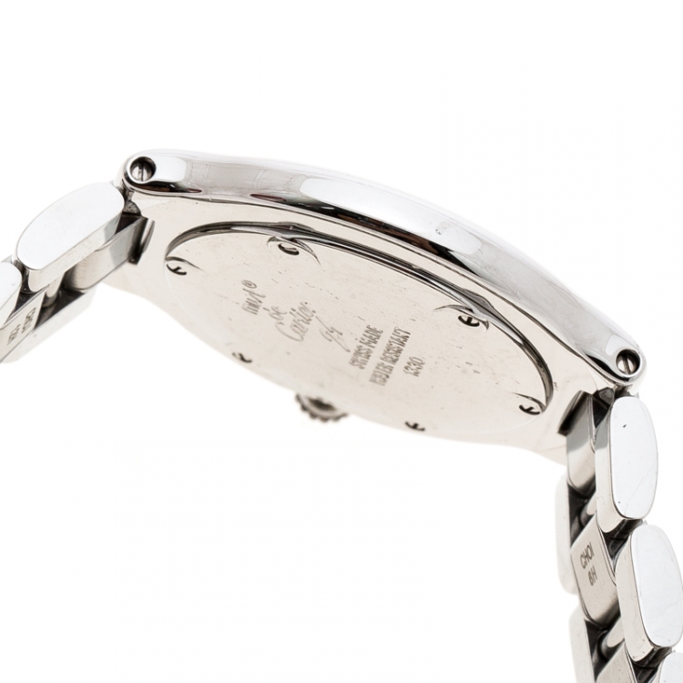 مملوكة مسبقًا Cartier Silver Stainless Steel Must De Cartier 21 Women's Wristwatch 31 mm