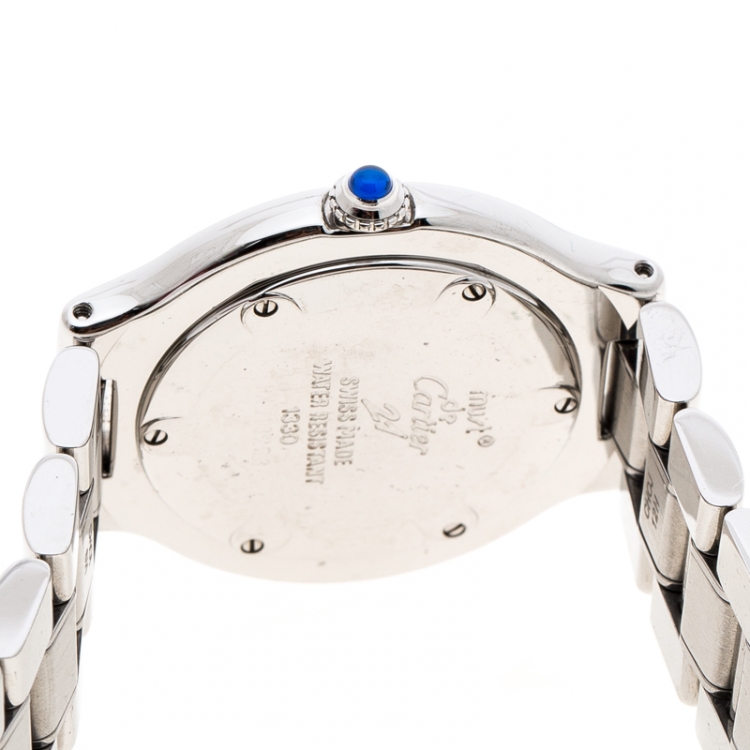 مملوكة مسبقًا Cartier Silver Stainless Steel Must De Cartier 21 Women's Wristwatch 31 mm