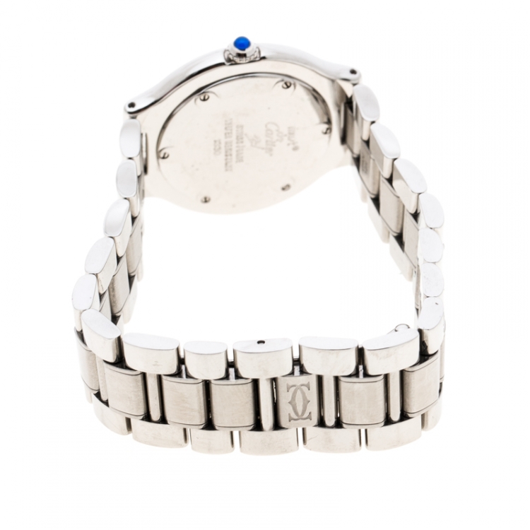 مملوكة مسبقًا Cartier Silver Stainless Steel Must De Cartier 21 Women's Wristwatch 31 mm