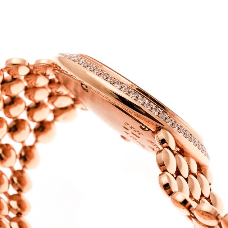 Pre Owned Cartier Mother of Pearl 18K Rose Gold Diamonds Ballon Blanc de Cartier 3722 Women's Wristwatch 30 mm