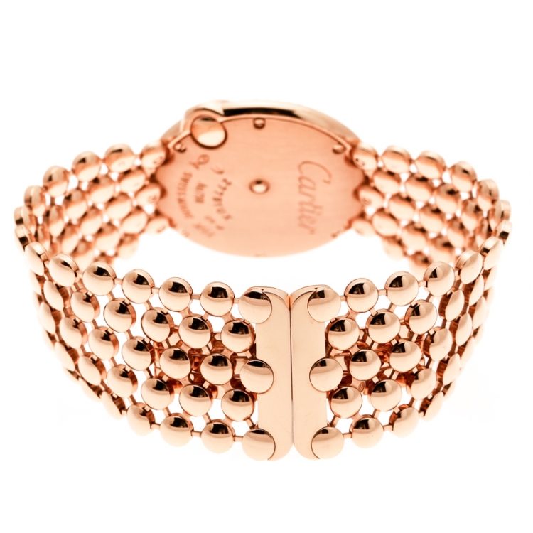 Pre Owned Cartier Mother of Pearl 18K Rose Gold Diamonds Ballon Blanc de Cartier 3722 Women's Wristwatch 30 mm