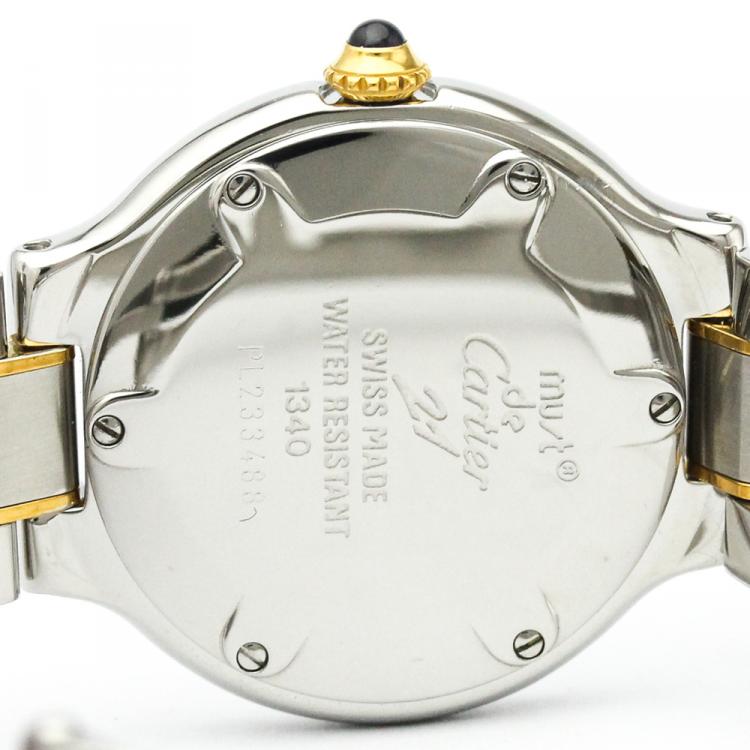 مملوكة مسبقًا Cartier Silver Stainless Steel Must 21 Women's Wristwatch 28MM