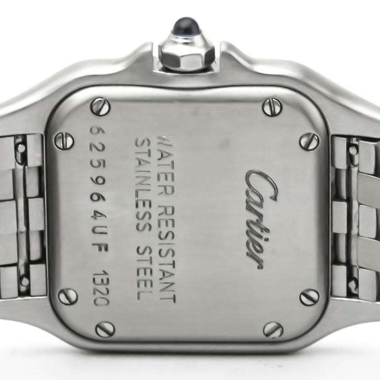 Pre Owned Cartier Silver Stainless Steel Panthere de Cartier Women's Wristwatch 24MM