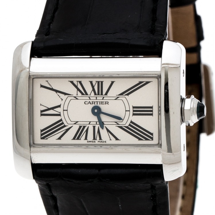 Pre Owned Cartier Cream Stainless Steel Tank Divan 2599 Women's Wristwatch 31 mm