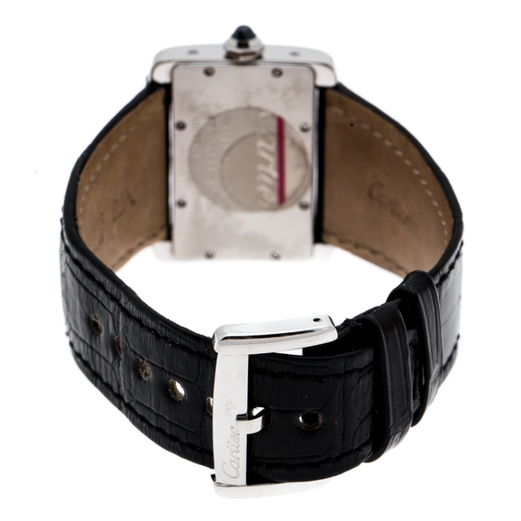 Pre Owned Cartier Cream Stainless Steel Tank Divan 2599 Women's Wristwatch 31 mm