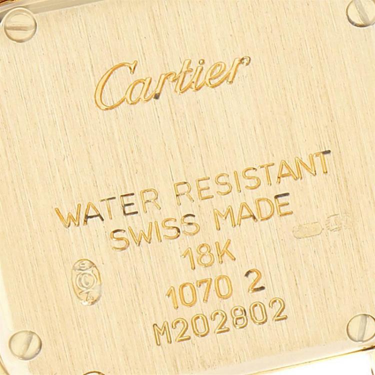 Pre Owned Cartier White 18K Yellow Gold Panthere W25022B9 Women's Wristwatch 22MM