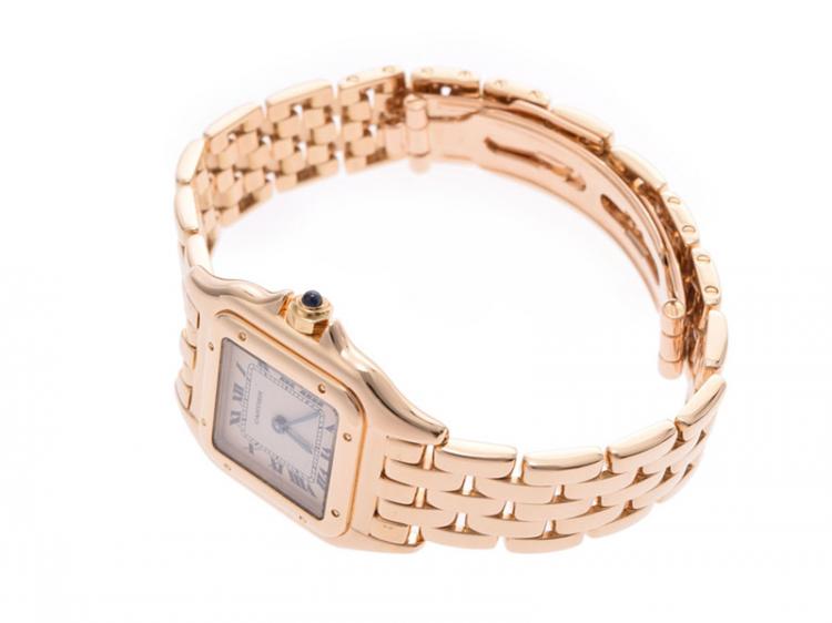 Pre Owned Cartier Silver 18K Yellow Gold Panthere Women's Wristwatch 22MM