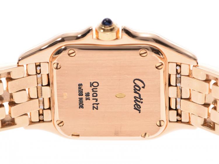 Pre Owned Cartier Silver 18K Yellow Gold Panthere Women's Wristwatch 22MM