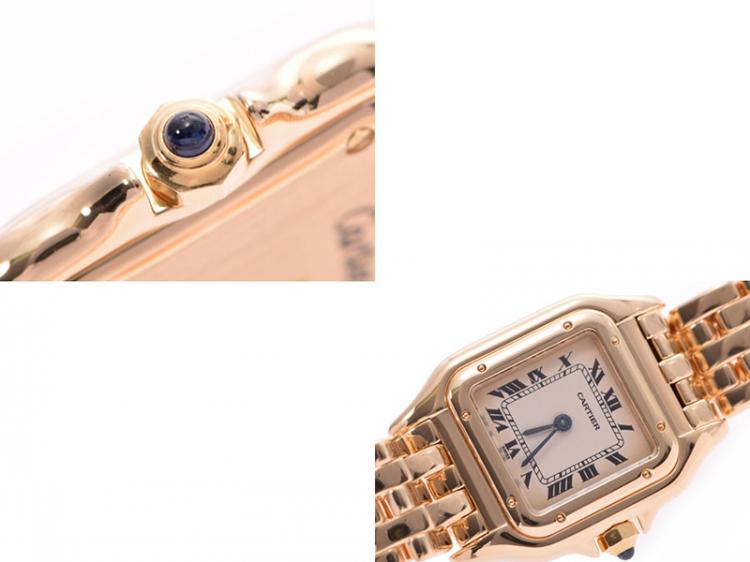 Pre Owned Cartier Silver 18K Yellow Gold Panthere Women's Wristwatch 22MM